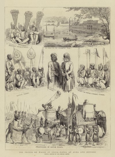 インドのプリンスオブウェールズ、アグラとジェイポアのノート 作： Alfred Chantrey Corbould